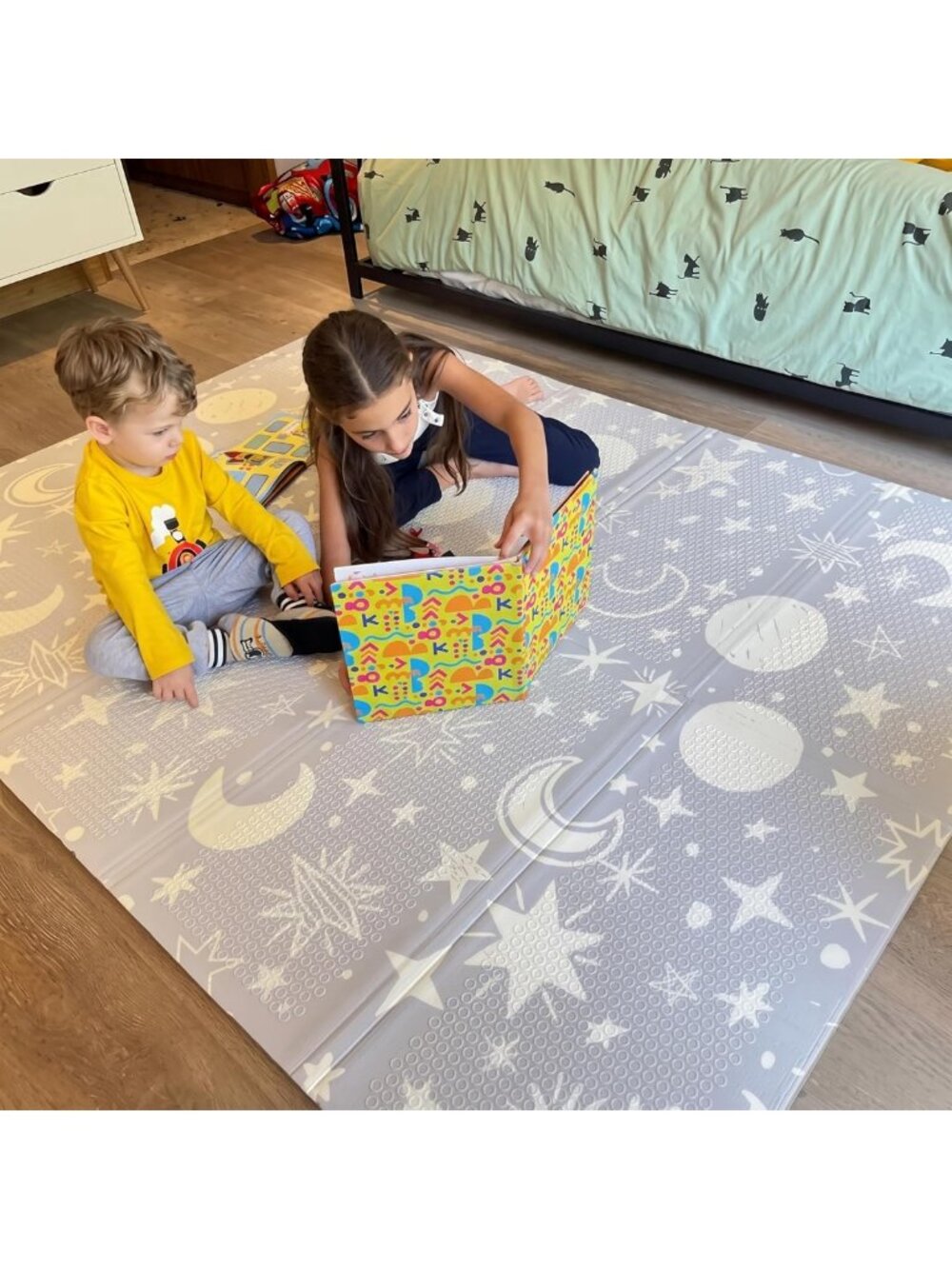 Extra Large Foldable Baby Play Mat - Soft, Waterproof, Non-Toxic 78"x59